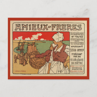 Vintage French sea fish advertising Postcard