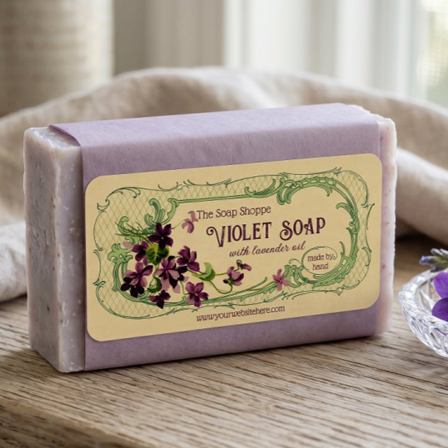 Vintage French Soap Label - Violets - customizable (Creator Uploaded)