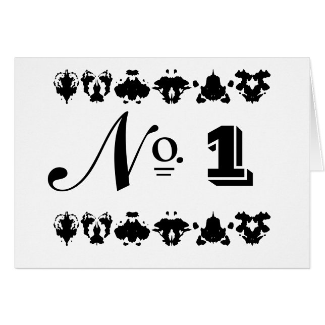 Vintage French Style Inkblot Wedding Table Cards (Front Horizontal)