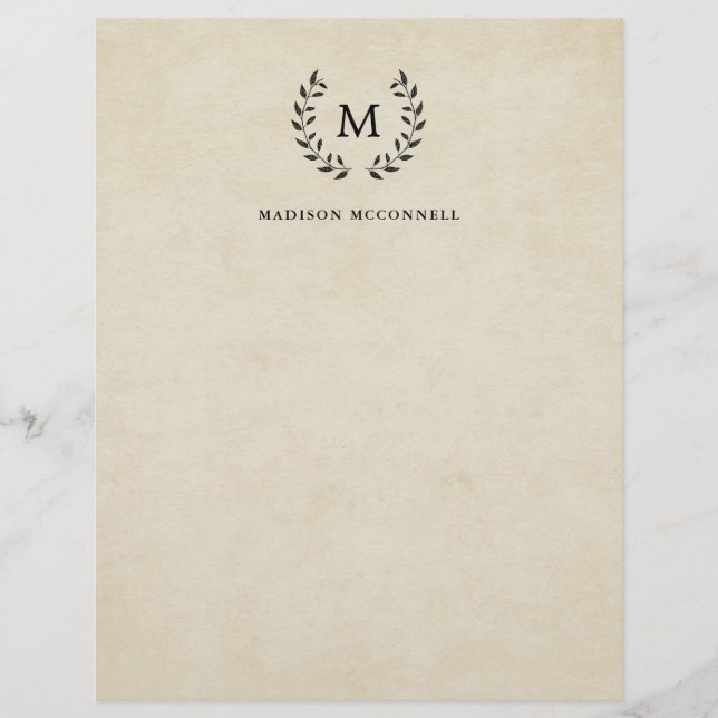 Vintage French Style Wreath and Monogram (Front)