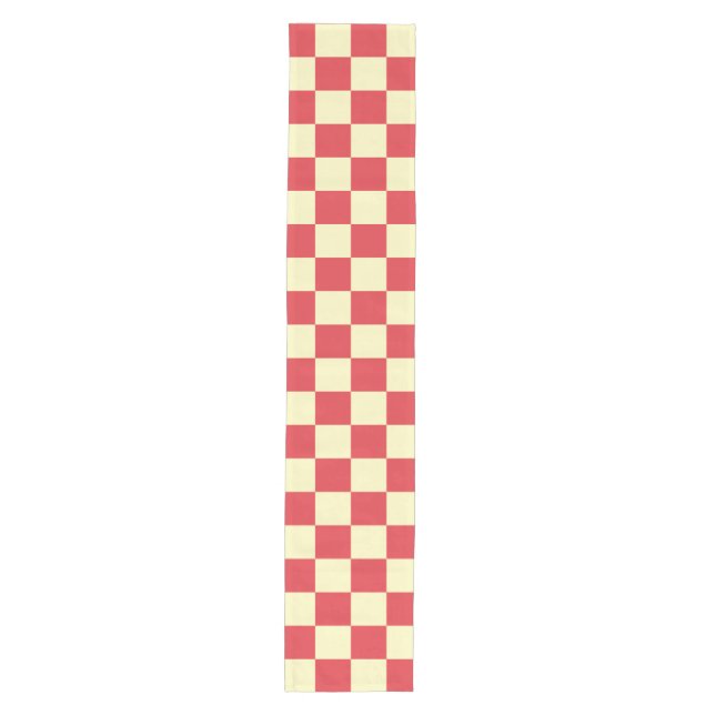 Vintage French Summer Picnic Chequered  Medium Table Runner (Front)