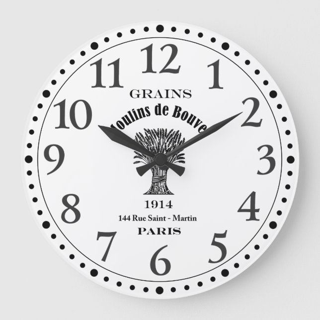 Vintage French Themed Large Clock (Front)