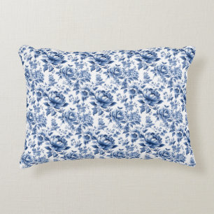 Vintage French Toile de Jouy Navy Blue  Decorative Cushion