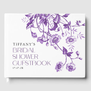 Vintage French Toile Floral Bridal Shower Recipes Guest Book