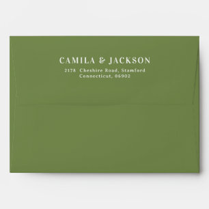 Vintage French Toile Olive Green Wedding Envelope