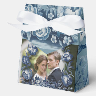 Vintage French Toule Floral Wedding Photo Favour Box