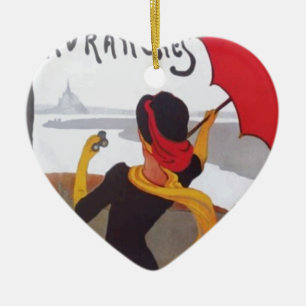 Vintage French Travel Ad 1910 Ceramic Tree Decoration