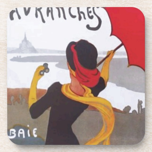 Vintage French Travel Ad 1910 Coaster (Front)