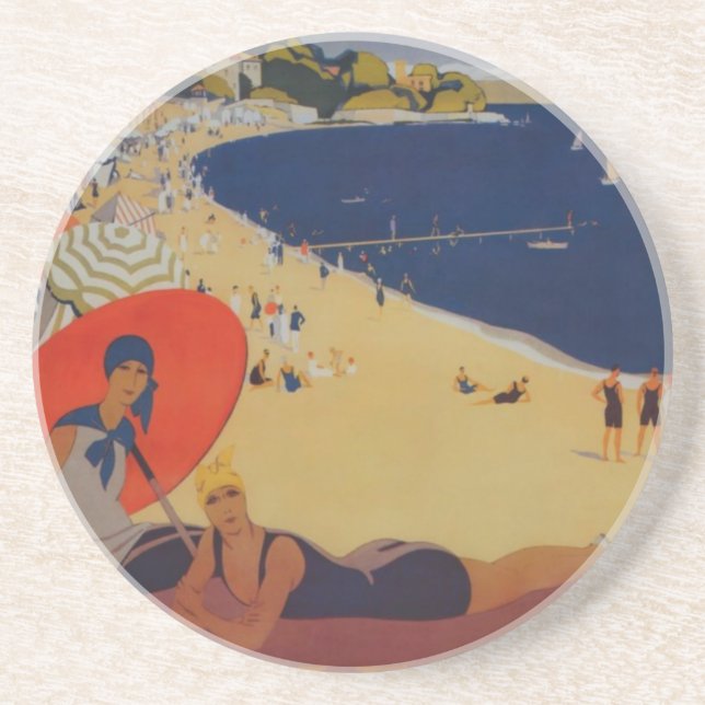 Vintage French Travel Advertisement Coaster (Front)