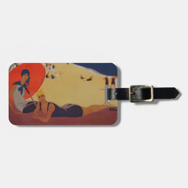 Vintage French Travel Advertisement Luggage Tag (Front Horizontal)