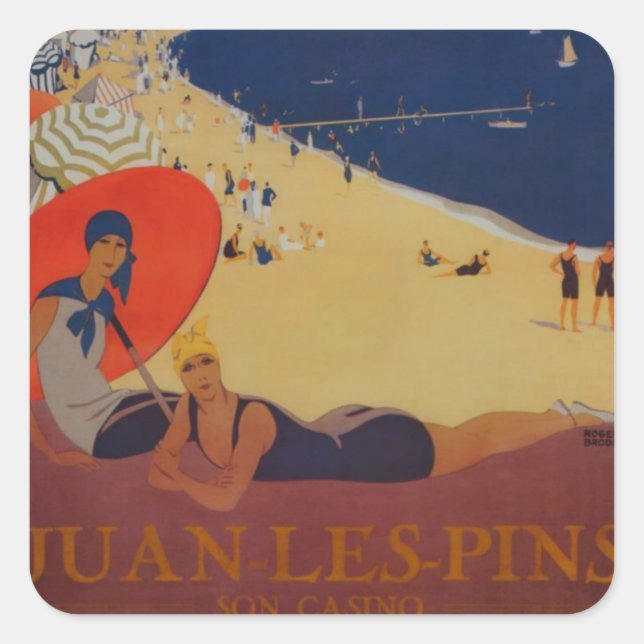 Vintage French Travel Advertisement Square Sticker (Front)