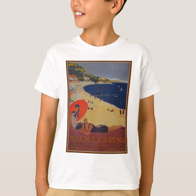 Vintage French Travel Advertisement T-Shirt (Front)