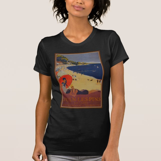 Vintage French Travel Advertisement T-Shirt (Front)