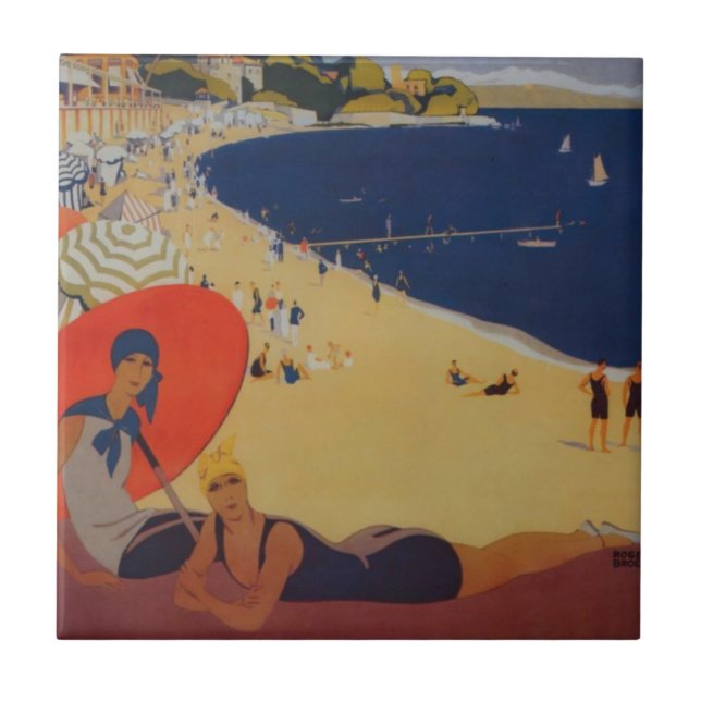 Vintage French Travel Advertisement Tile (Front)