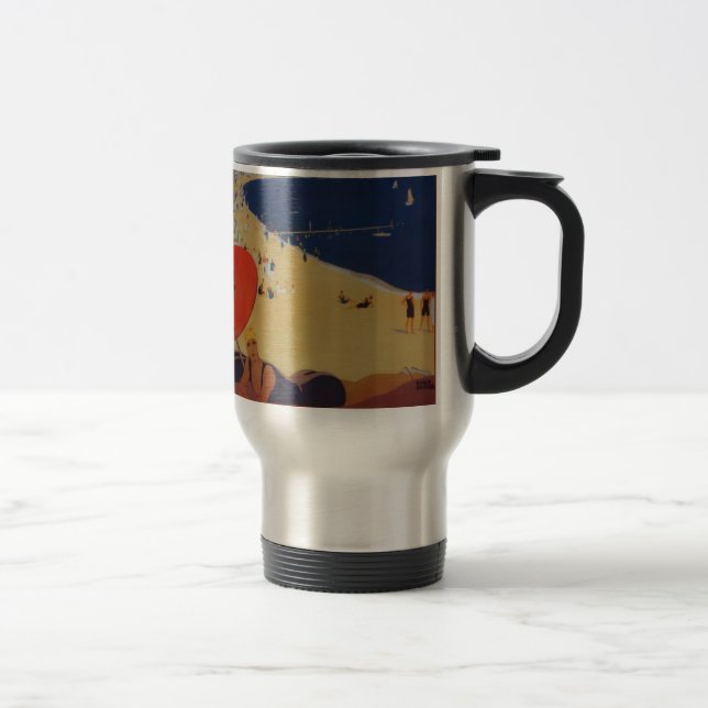 Vintage French Travel Advertisement Travel Mug (Right)