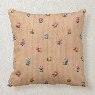 Vintage French Wallpaper Floral Pattern Cushion