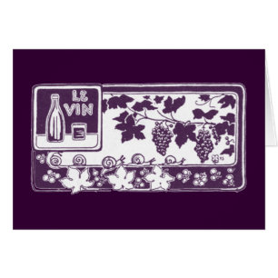 Vintage French Wine Label    Rustic Vineyard 