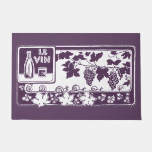 Vintage French Wine Label    Rustic Vineyard  Doormat