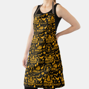 Vintage French Wine Restaurant Theme Yellow Apron