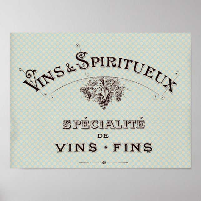Vintage French Wine Typography Poster (Front)