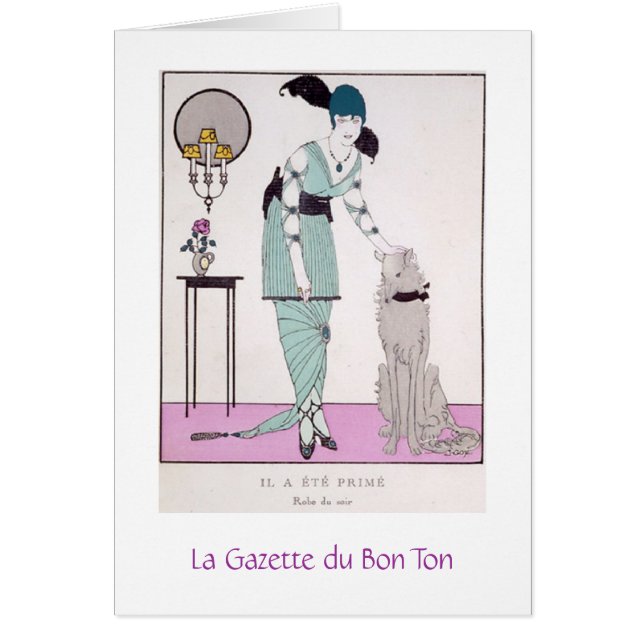 Vintage French Woman & Dog, (Front)