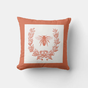 Vintage French Wreath w/Bee 20 x 20" Pillow - Koi