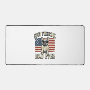 Vintage Frenchie Dad American Flag Desk Mat