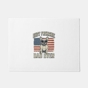 Vintage Frenchie Dad American Flag Doormat