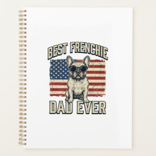 Vintage Frenchie Dad American Flag Planner