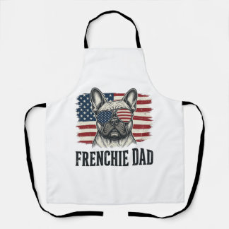 Vintage Frenchie Dad Patriotic Bulldog Shirt_1 Apron