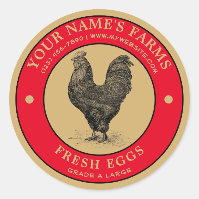 Vintage Fresh Eggs Label Template (Front)