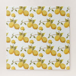 Vintage Fresh Lemons: Simplistic Design Jigsaw Puzzle