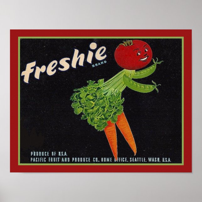 Vintage Freshie Brand Vegetables  Poster (Front)