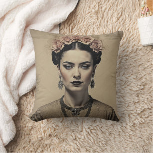Vintage Frida Kahlo Portrait Cushion