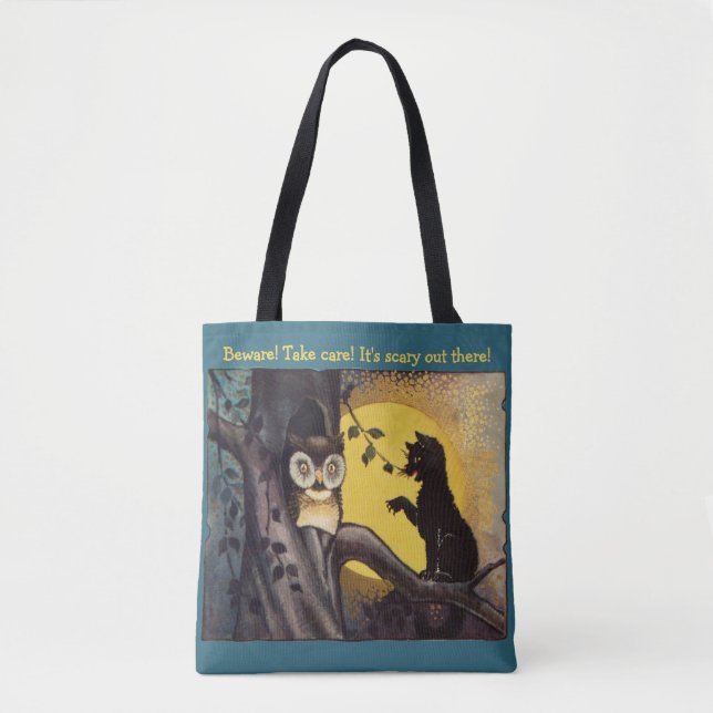 Vintage Friends and Enemies Halloween Tote Bag (Front)