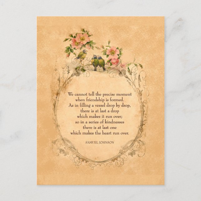 Vintage Friends- Birds & Floral- Postcard (Front)