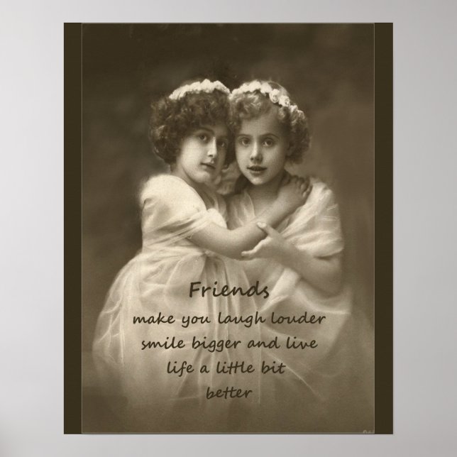 Vintage Friends Friendship Quote Poster (Front)