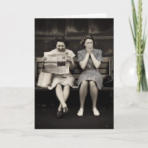 Vintage Friends Laughing Together Card