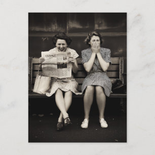 Vintage Friends Laughing Together Postcard