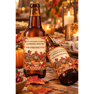 Vintage Friendsgiving Beer Bottle Label