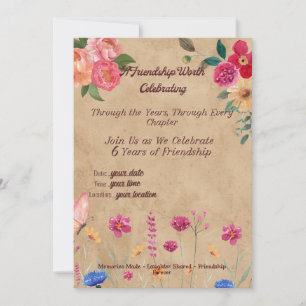 Vintage Friendship Anniversary Invitation