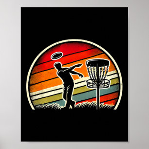 Vintage Frisbee Golf Player Sport Disc Golf Sket A Poster