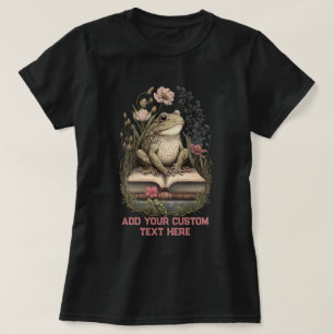 Vintage Frog Book Wildfower forest Toad Frog Lover T-Shirt