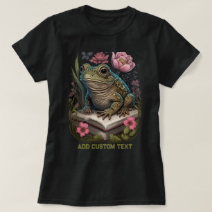 Vintage Frog Book Wildfower forest Toad Frog Lover T-Shirt