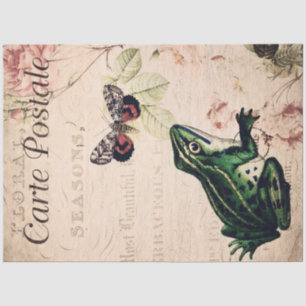 Vintage Frog & Butterfly French Floral Tissue Paper