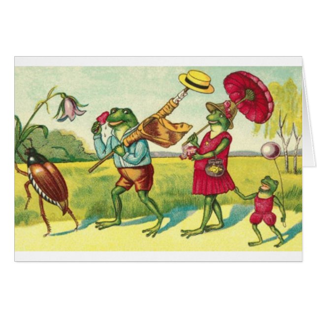 Vintage - Frog Family Summer Outing, (Front Horizontal)