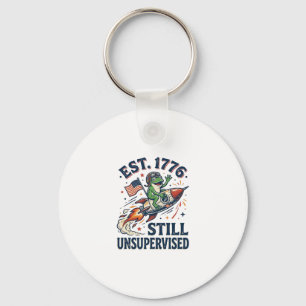 Vintage Frog Rocket Est 1776 Unsupervised Shirt_1 Key Ring