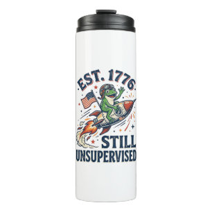 Vintage Frog Rocket Est 1776 Unsupervised Shirt_1 Thermal Tumbler