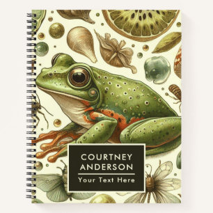 Vintage Frog Seamless Watercolor Notebook
