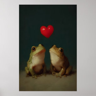 Vintage Frog Valentines Print, Love Toad Wall Art
